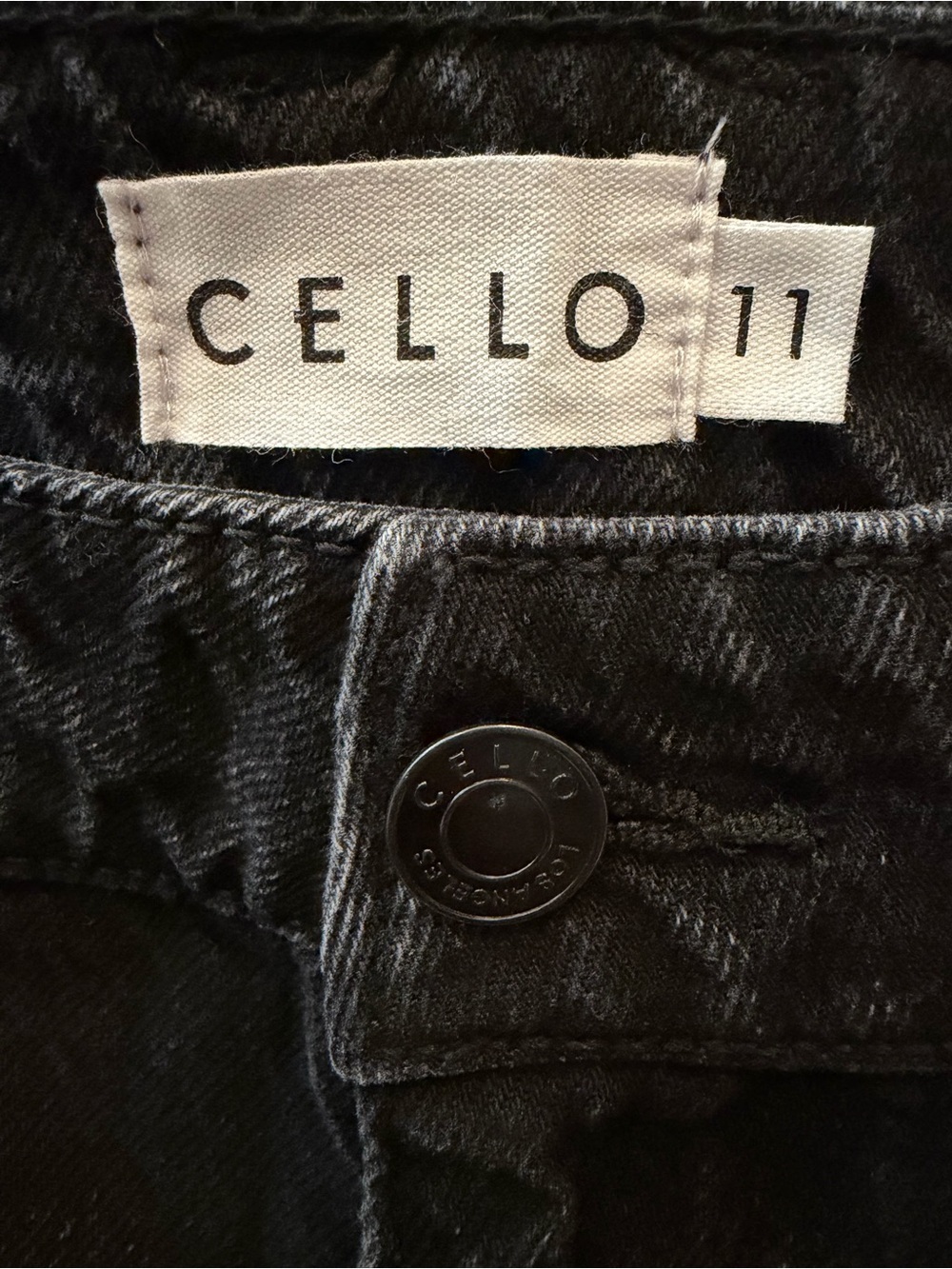Cello Wide Leg Skater Jeans Women’s Size 11 Black Ombre Wide Belt Loops New - Picture 14 of 16